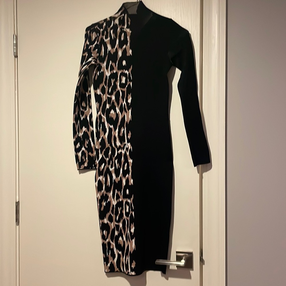 Ladies knit, long sleeve mock turtle dress